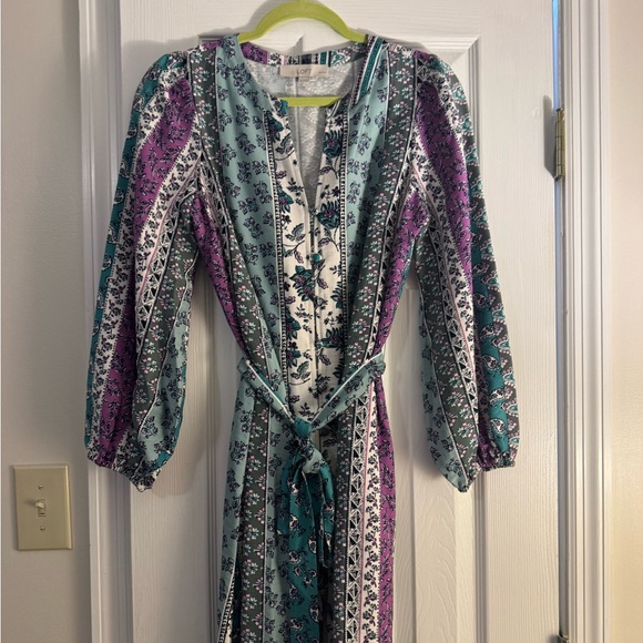 Petite Floral Stripe Belted Mini Dress - Picture 2 of 5